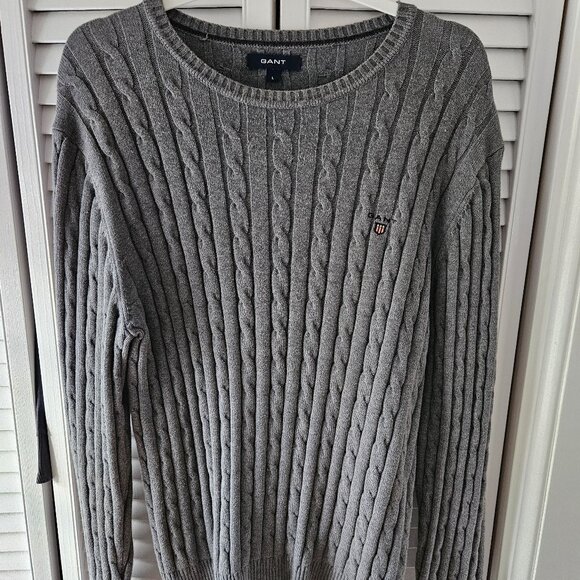 Gant Cable Knit Cotton Sweater Large - Picture 1 of 4